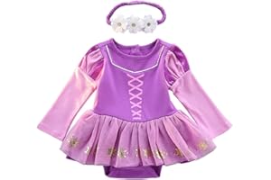 Lito Angels Disfraz de Princesa para Bebé Niñas Body Mono Mamelucos Onesie Vestido con Diadema