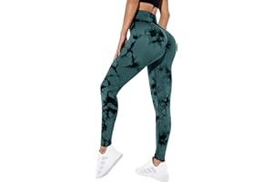 LITTHING Leggins Sportivi Donna Push Up Pantaloni Yoga Palestra Donna Elastico Anticellulite Leggings Tie Dye Vita Alta Senza Cuciture Pantacollant Opaco Scrunch per Fitness Jogging