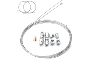 Jushion Universal Kabelreparatursatz, 2 Stück 2M Motorrad Universal Seilzug, Universal Reparaturset Bowdenzug Gaszug Schaltzug Kupplungszug mit 9X Nippel für Fahrrad Roller Mofa Moped