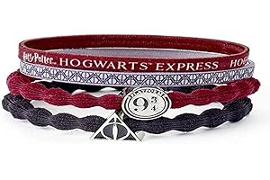 THE CARAT SHOP HARRY POTTER Platform 9 3/4/deathly Hallows Juego De Bandas Para El Pelo, Rojo Y Negro, Surtido de 4 piezas