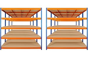 TRADE PRICE DEALS 6 BAY DEAL 5 Tier Ultra Industrial Racking Warehouse Storage Shelves Workshop Steel Garage Shelving Unit 350kg Per Shelf (180 x 180 x 60cm)