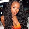 Beauenty Wigs Black Long Wavy Synthetic Wigs for Women (Black Small Curly Hair)