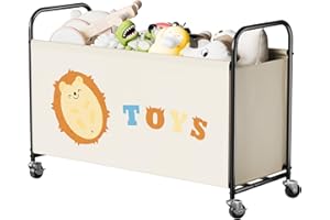 GRANNY SAYS Spielzeugkiste mit Rollen, Extra Groß Aufbewahrungsbox Kinder, Spielzeug Aufbewahrungsbox, Spielkisten Aufbewahrung Kinder, Spielzeugtruhe Kinderzimmer, Toy Box Storage for Kids, Beige