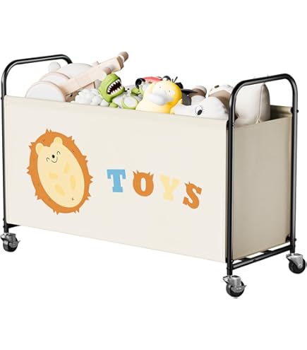 Baule Giocattoli Capiente Scatola Portaoggetti VERONLY Per Bambini - Pieghevole, Grigia