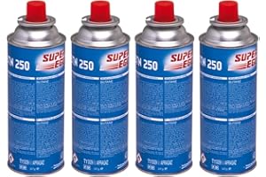 FYSHOP Super Ego - Pack 4 Bombonas SEH003800 - Pack de Cartuchos de Gas Butano SuperEgo 227g para Hornillos Quemadores, Cartucho de Gas para Camping 250