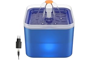 NICREW Fontanna dla kotów, automatyczne poidełko dla kotów i psów, ultralekka fontanna z filtrem z węglem aktywnym i pompą wodną, 2 l, niebieska