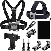 Harnais De Poitrine Et Harnais Tete Pour Action Cam, Ceinture De Poitrine Compatible Avec Hero 13,12, 11, 10, 9, 8, 7, 6 Insta360, Fusion, DJI Action 6 5 Pro/4/3/2 Et La Plupart Des Caméras D'action