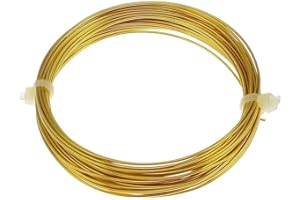 THE BEAD SHOP Fil De Création Non Ternissant 0,5mm (24 Gauge) x 15m – Fil Souple Plaqué Or Pour Bijoux, Modelage, Sculpture, Loisirs Créatifs Et DIY