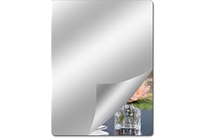 ZOKABOC Bathroom Mirror, Wall Mirrors, Stick on Mirrors for Walls, Self Adhesive Mirror for Bedroom, Small Acrylic Mirror Ttiles Self Adhesive, Wardrobe Mirror, Plastic Mirror Sheet, Unbreakable, 40X30CM