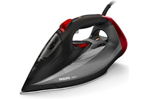 VERSUNI Philips Azur Steam Iron - 2600W, 50g/min Steam, 250g Steam Boost, SteamGlide Advanced Soleplate, Black (GC4567/86)