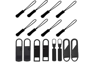 Aeuezxx Cremallera colgante, 16 unidades, antideslizante, de repuesto, para enhebrar, cierre de mochila y ropa deportiva