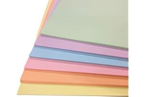 DJP Pastel Card Pack A4 160gsm Mixed Pastel Card 60 Sheets 6 Shades A4 Printer Photocopier Coloured Card Sheets