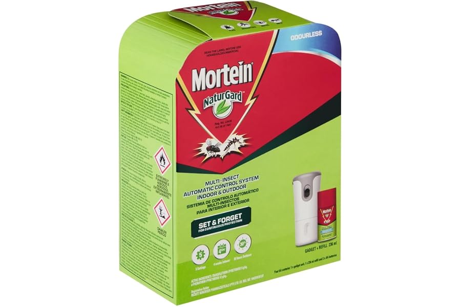 Mortein 236ml Insect Repellent, Naturgard Automatic Insect Control System, Complete, Pest Control, For Indoor Use, Protection