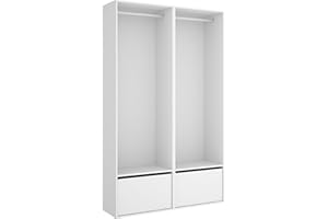 DEKIT GRUPO RIMOBEL SUIT - Conjunto de armario-vestidor con dos zapateros - BLANCO/NATURAL - 205 x 120 x 45