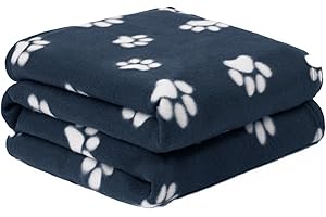 OHS Dog Blanket, Comfy Fleece Blankets for Pets Cats Sofa Cover Throw Dog Blankets Washable Warm Soft Fluffy Pet Blankets for Dogs, Navy Blue 120cm x 150cm
