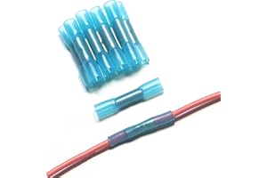 ANDSHUAI 20 Pcs Connettori per Cavi Elettrici 16-22 AWG BHT1.25,Giunzione,Morsetti Impermeabili, Terminali termorestringenti, Rame blu