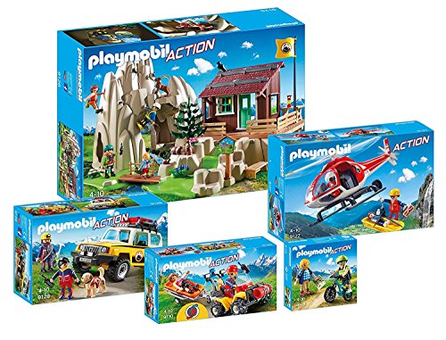 Preisvergleich Produktbild Playmobil Bergrettung - Komplettset - 5-teilig: 9126, 9127, 9128, 9129, 9130