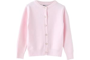 SMILING PINKER Ragazze Cardigan Basic Bambini Cardigan Manica Lunga Scuola Maglieria