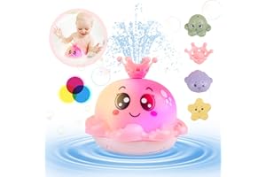 AIERRSON Baby Bath Toys Octopus Light Up Bath Toys for children older then 3 Years Old Girls Boys Automatic Induction Spray Water Toy Bathly Toys with Four Water Spray Patterns Baby Kids Bathtime Gift