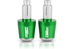 Hjunisshkm Motorcycle 7/8'' 22MM CNC Handlebar End Moto Grip Ends Plus Handle Bar Grips Ends Tips Caps compatible with KAWASAKI Z1000SX 2012-2020 ahdyj (Color : Green sliver)