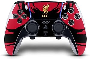 Head Case Designs Offizielle Liverpool Football Club Wischhub Kunst Vinyl Haut Gaming Aufkleber Abziehbild Abdeckung kompatibel mit Sony PlayStation 5 PS5 DualSense Edge Controller
