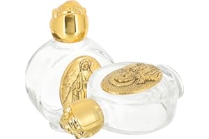 ABOOFAN 2 bottiglie d'acqua santa in con rosacao dorato, ricaricabili, per battesimo , cattolico, dorato