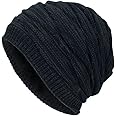DD UP Winter Beanie Hat Men Warm Knit Long Slouch Skull Cap Thermal with Soft Fleece Lining