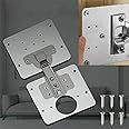 90mm Hinge Repair Plate Rust-Resistant Steel Furniture Cupboard Repair Mount Set, 1 Plate + 6 Screws