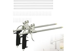 NEUSID 2 Stück PU Schaumpistole, Profi Metall Bauschaumpistole Bauschaum Pistole Schaumpistolen mit 4 Langen Düsen und 40 Kurzen Düsen zum Abdichten, Füllen (Schwarz)