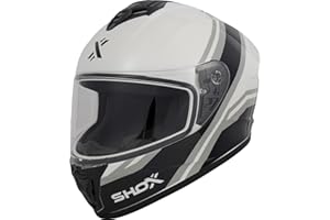 SHOX HELMETS Shox Command Confine Motorcycle Helmet ECE 22.06 Approved Unisex Full Face Street Road Motorbike Protective Crash Lid for Bike Riding