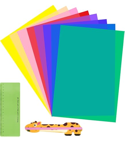 8PCS A4 Coloured Overlays For Dyslexia | Reading Ruler For Visual Stress & Irlen Syndrome | ADHD Reading Aid For Adults & Kids