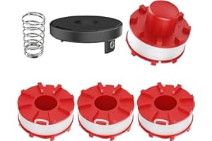 CHIHOLEN 4 Bobinas de Hilo Compatibles con Einhell 3405096, Bobina de Hilo de Repuesto para Einhell GE-CT 36/30 LI E SOLO,AGILLO 18/200,Ø2mm 8m(4 Bobina+1 Tapa+1 Primavera)