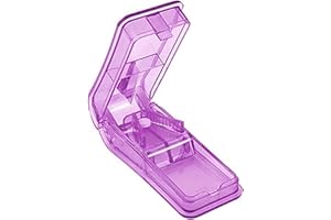 BILLION XIN Pill Cutter - V-Shaped Portable Pill Cutter, pet Pill Cutter, Size Pills and Medication Cut into Quarters (Purple)