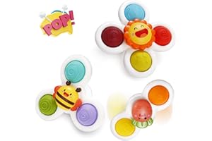 Wholede Juguete Baño Plástico Bebe de 18 Meses y mas, 3 Piezas Ventosa Toy Sonajero Juguetes Bañera Juguetes Sensoriales para Bebés