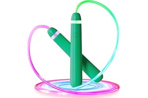 ACHDOFITS LED Light Up Skipping Rope for Kids, Adjustable Glow in the Dark Jump Rope for Children Girls Boys 5-12 Years, Fun Outdoor Sports Toys Gift