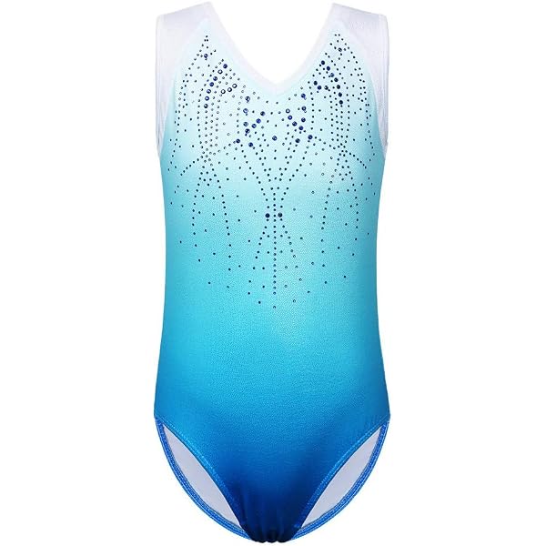 Miaeowve Justaucorps Femme Gymnastique Danse Strass – Sans Manches Dos Découpé – Patinage Artistique, Compétition, Gym S-XXL