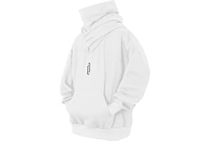 Eocicvvi Felpa Uomo con Cappuccio Collo Alto Pullover Hip Hop Stile Comoda Felpe Pile Hoodies Autunno Invernale Moda