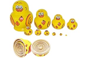 HIULLEN Duck Russian Nesting Doll, 10PCS Russian Nesting Dolls, Yellow Duck Russians Dolls, Cute Ducks Nesting Dolls for Christmas and Birthday Home Office Decoration