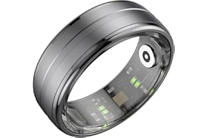 FINDTIME Smart Ring Contapassi, cardiofrequenzimetro, monitoraggio del sonno, sport, fitness, tracker, anello smart per uomo e donna, anello intelligente Android Smartring, anello fitness da uomo, nero, taglia