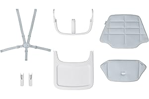 Maxi-Cosi Kit enfant Nesta, Kit accessoires enfant pour chaise haute bois évolutive Nesta, réducteur, harnais 5 points, tablette, arceau de maintien, de 6 mois à 3 ans, de 9 à 15 kg, Beyond Sky Grey