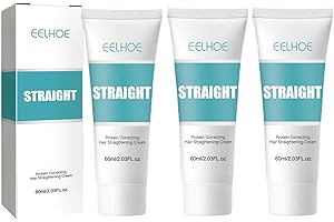 SUPATMUL 60ml Crème Lissante Correctrice Protéinée, Crème de Lissage Cheveux Naturels, Silk & Gloss Hair Smoothing Cream, Crème lissante nourrissante et lissante Rapide au collagène pour Les Cheveux (3PC)