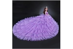 Uteruik - Abito da sposa per bambola, da 30 cm, con 12 articolazioni, per abito da sposa, vestito da testa, velo per bambini, regalo di compleanno (#A)