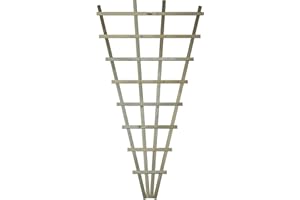 PREMIER GARDEN SUPPLIES Large Fan Shaped 3x6ft (W: 3ft x H: 6ft) Frameless Decorative Lattice Trellis Panel Plant Grown Wall/Fence Art with Large Standard Squares Width 1010mm x Height: 1828mm