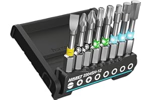 HAZET - Smart Holder 2304SH-12 I Porte-outils 8 pièces I Sortie : 6,3 (1/4 pouce) Sortie : profil à fente, profil cruciforme PH, profil TORX intérieur I Réparations, travaux de montage