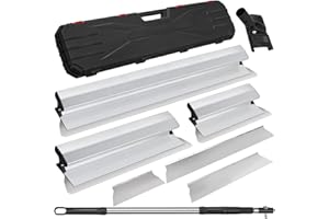 DrRobor Juego de Llana Alisar Paredes, Espátula de Alisado Inoxidable para Paneles de Yeso con Mango de Extensión