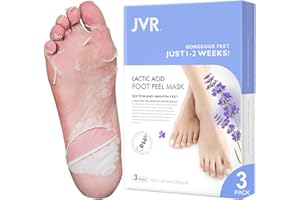 ‎JVR Fußmaske, 3 Paar JVR Milchsäure Fußpeeling Maske, Feuchtigkeitsspendende Fussmaske, Hornhaut Socken, Natürlich & Sanft Fußpflege, zur Entfernung von Hornhaut, Repariert Raue Fersen (Lavendel)