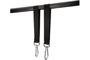 Sahunfri Lot de 2 Supports de Sac de Frappe Robustes avec Sangle de Suspension Noire et Mousqueton, Charge maximale de 200 kg pour Salle de Sport à Domicile, Muay Thai, Sacs de Frappe