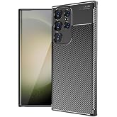 Spia Samsung Galaxy S24 Ultra ile Uyumlu Kılıf Siyah Karbon Silikon Orijinal (Samsung Galaxy S24 Ultra ile Uyumlu, Siyah)