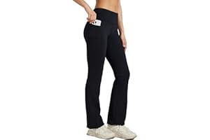 WILLIT Damen Thermo Flare Leggings Winter Fleece gefütterte Yogahose Warm Sportleggins Laufhose Bootcut Hose High Waist mit Taschen