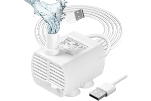 Flintronic Minivattenpump, dränkbar pump, akvariepump, cirkulationspump för akvarium med dammkälla, 3,5-8 V 1-3 W (0,4-1,5 m)